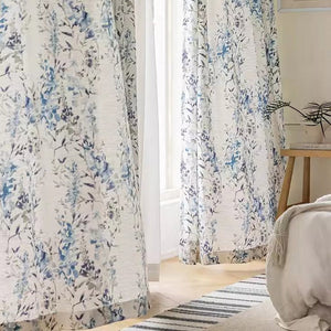 DIHIN HOME Pastoral Blue Leaves Printed,Blackout Grommet Window Curtain for Living Room ,52x63-inch,1 Panel Roman Shades Curtains Window Blinds custom curtains blackout curtains curtains for living room sheer curtains curtain fabric linen curtains kitchen curtains velvet curtains pinch pleat curtains bay window curtains outdoor curtains pleated curtains floral curtains dining room curtains kitchen valances drapes for bedroom patio curtains nursery curtains grommet curtains