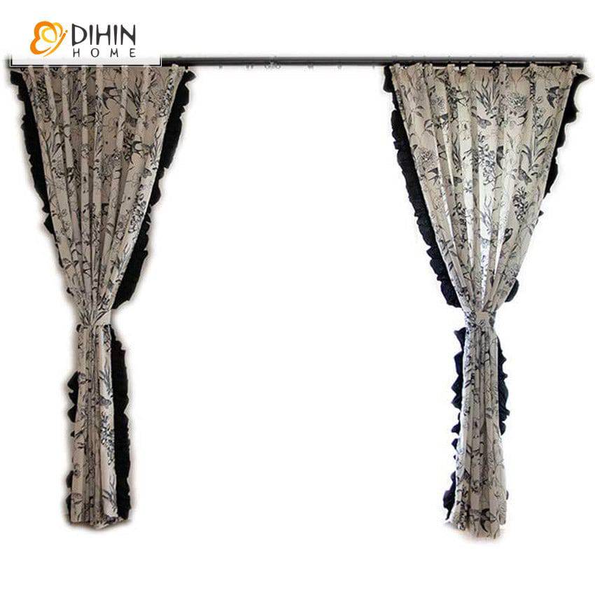 DIHIN HOME Pastoral Cotton Linen Fabric Printed,Half Blackout Grommet Window Curtain for Living Room ,52x63-inch,1 Panel Roman Shades Curtains Window Blinds custom curtains blackout curtains curtains for living room sheer curtains curtain fabric linen curtains kitchen curtains velvet curtains pinch pleat curtains bay window curtains outdoor curtains pleated curtains floral curtains dining room curtains kitchen valances drapes for bedroom patio curtains nursery curtains grommet curtains