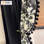 DIHIN HOME Pastoral Curtains With Black Pompoms Jacquard,Blackout Grommet Window Curtain for Living Room ,52x63-inch,1 Panel Roman Shades Curtains Window Blinds custom curtains blackout curtains curtains for living room sheer curtains curtain fabric linen curtains kitchen curtains velvet curtains pinch pleat curtains bay window curtains outdoor curtains pleated curtains floral curtains dining room curtains kitchen valances drapes for bedroom patio curtains nursery curtains grommet curtains
