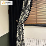 DIHIN HOME Pastoral Curtains With Black Pompoms Jacquard,Blackout Grommet Window Curtain for Living Room ,52x63-inch,1 Panel Roman Shades Curtains Window Blinds custom curtains blackout curtains curtains for living room sheer curtains curtain fabric linen curtains kitchen curtains velvet curtains pinch pleat curtains bay window curtains outdoor curtains pleated curtains floral curtains dining room curtains kitchen valances drapes for bedroom patio curtains nursery curtains grommet curtains
