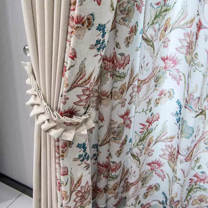DIHIN HOME Pastoral Flower Cotton Linen Printed,Blackout Grommet Window Curtain for Living Room,1 Panel Roman Shades Curtains Window Blinds custom curtains blackout curtains curtains for living room sheer curtains curtain fabric linen curtains kitchen curtains velvet curtains pinch pleat curtains bay window curtains outdoor curtains pleated curtains floral curtains dining room curtains kitchen valances drapes for bedroom patio curtains nursery curtains grommet curtains