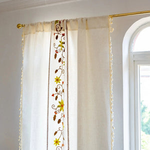 DIHIN HOME Pastoral Flowers Embroidered,Blackout Grommet Window Curtain for Living Room ,52x63-inch,1 Panel Roman Shades Curtains Window Blinds custom curtains blackout curtains curtains for living room sheer curtains curtain fabric linen curtains kitchen curtains velvet curtains pinch pleat curtains bay window curtains outdoor curtains pleated curtains floral curtains dining room curtains kitchen valances drapes for bedroom patio curtains nursery curtains grommet curtains