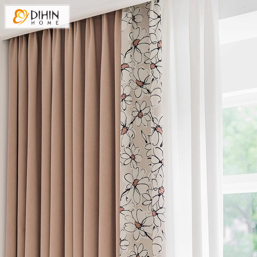 DIHIN HOME Pastoral Flowers Printed,Blackout Grommet Window Curtain for Living Room Roman Shades Curtains Window Blinds custom curtains blackout curtains curtains for living room sheer curtains curtain fabric linen curtains kitchen curtains velvet curtains pinch pleat curtains bay window curtains outdoor curtains pleated curtains floral curtains dining room curtains kitchen valances drapes for bedroom patio curtains nursery curtains grommet curtains