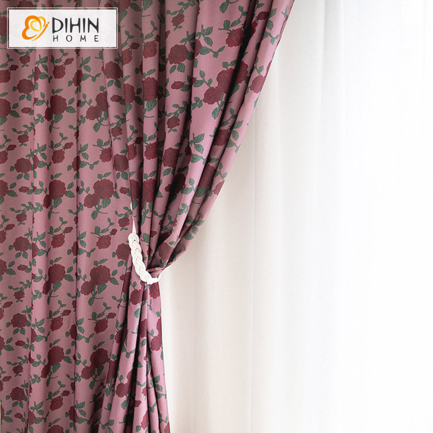 DIHIN HOME Pastoral Flowes Printed,Half Blackout Grommet Window Curtain for Living Room ,52x63-inch,1 Panel Roman Shades Curtains Window Blinds custom curtains blackout curtains curtains for living room sheer curtains curtain fabric linen curtains kitchen curtains velvet curtains pinch pleat curtains bay window curtains outdoor curtains pleated curtains floral curtains dining room curtains kitchen valances drapes for bedroom patio curtains nursery curtains grommet curtains