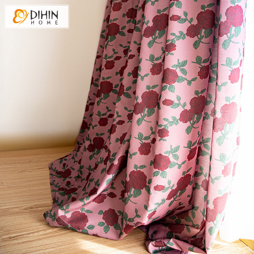 DIHIN HOME Pastoral Flowes Printed,Half Blackout Grommet Window Curtain for Living Room ,52x63-inch,1 Panel Roman Shades Curtains Window Blinds custom curtains blackout curtains curtains for living room sheer curtains curtain fabric linen curtains kitchen curtains velvet curtains pinch pleat curtains bay window curtains outdoor curtains pleated curtains floral curtains dining room curtains kitchen valances drapes for bedroom patio curtains nursery curtains grommet curtains