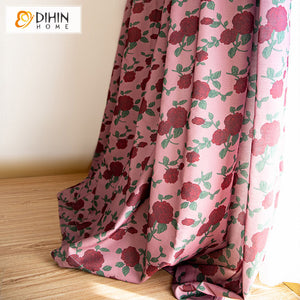 DIHIN HOME Pastoral Flowes Printed,Half Blackout Grommet Window Curtain for Living Room ,52x63-inch,1 Panel Roman Shades Curtains Window Blinds custom curtains blackout curtains curtains for living room sheer curtains curtain fabric linen curtains kitchen curtains velvet curtains pinch pleat curtains bay window curtains outdoor curtains pleated curtains floral curtains dining room curtains kitchen valances drapes for bedroom patio curtains nursery curtains grommet curtains