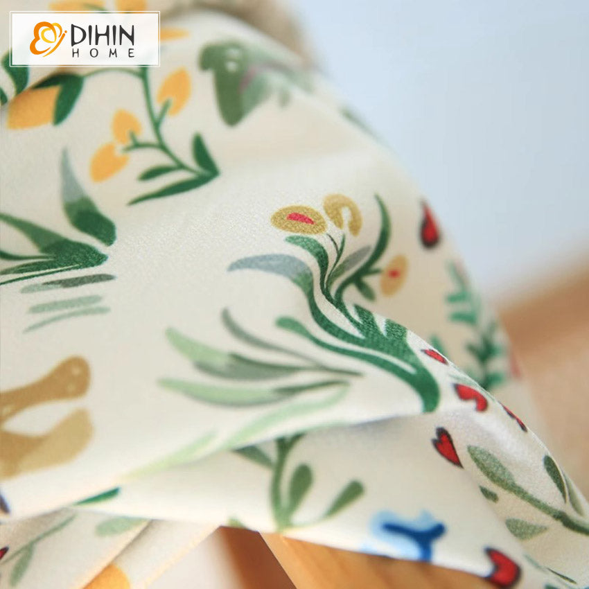 DIHIN HOME Pastoral Forest Fox Printed,Grommet Window Curtain for Living Room,52x63-inch,1 Panel Roman Shades Curtains Window Blinds custom curtains blackout curtains curtains for living room sheer curtains curtain fabric linen curtains kitchen curtains velvet curtains pinch pleat curtains bay window curtains outdoor curtains pleated curtains floral curtains dining room curtains kitchen valances drapes for bedroom patio curtains nursery curtains grommet curtains