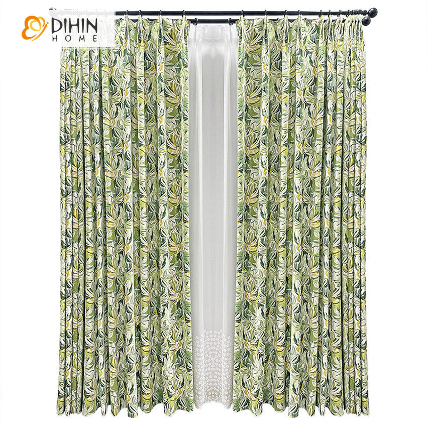 DIHIN HOME Pastoral Green Color,Grommet Window Curtain for Living Room,52x63-inch,1 Panel Roman Shades Curtains Window Blinds custom curtains blackout curtains curtains for living room sheer curtains curtain fabric linen curtains kitchen curtains velvet curtains pinch pleat curtains bay window curtains outdoor curtains pleated curtains floral curtains dining room curtains kitchen valances drapes for bedroom patio curtains nursery curtains grommet curtains
