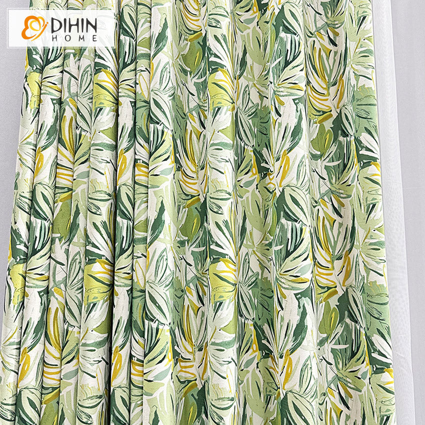 DIHIN HOME Pastoral Green Color,Grommet Window Curtain for Living Room,52x63-inch,1 Panel Roman Shades Curtains Window Blinds custom curtains blackout curtains curtains for living room sheer curtains curtain fabric linen curtains kitchen curtains velvet curtains pinch pleat curtains bay window curtains outdoor curtains pleated curtains floral curtains dining room curtains kitchen valances drapes for bedroom patio curtains nursery curtains grommet curtains