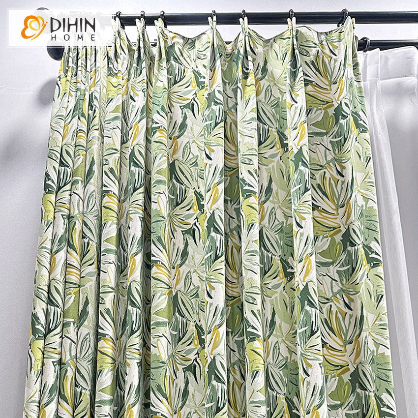 DIHIN HOME Pastoral Green Color,Grommet Window Curtain for Living Room,52x63-inch,1 Panel Roman Shades Curtains Window Blinds custom curtains blackout curtains curtains for living room sheer curtains curtain fabric linen curtains kitchen curtains velvet curtains pinch pleat curtains bay window curtains outdoor curtains pleated curtains floral curtains dining room curtains kitchen valances drapes for bedroom patio curtains nursery curtains grommet curtains
