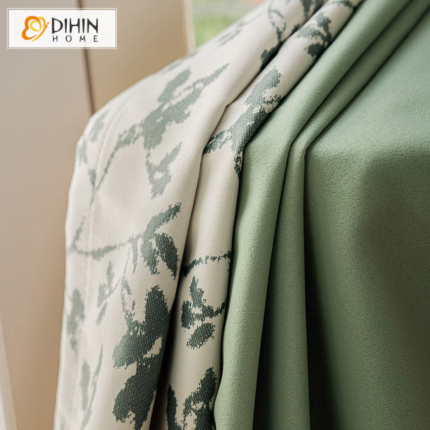 DIHIN HOME Pastoral Green Leaves Printed,Grommet Window Curtain for Living Room,52x63-inch,1 Panel Roman Shades Curtains Window Blinds custom curtains blackout curtains curtains for living room sheer curtains curtain fabric linen curtains kitchen curtains velvet curtains pinch pleat curtains bay window curtains outdoor curtains pleated curtains floral curtains dining room curtains kitchen valances drapes for bedroom patio curtains nursery curtains grommet curtains