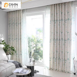 DIHIN HOME Pastoral Green Leaves Printed,Grommet Window Curtain for Living Room,Customzied Curtains Roman Shades Curtains Window Blinds custom curtains blackout curtains curtains for living room sheer curtains curtain fabric linen curtains kitchen curtains velvet curtains pinch pleat curtains bay window curtains outdoor curtains pleated curtains floral curtains dining room curtains kitchen valances drapes for bedroom patio curtains nursery curtains grommet curtains