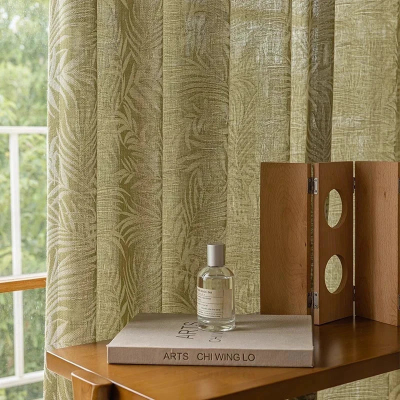 DIHIN HOME Pastoral Green Leaves Printed,Half Blackout Grommet Window Curtain Customized Curtain Drapes for Living Room Roman Shades Curtains Window Blinds custom curtains blackout curtains curtains for living room sheer curtains curtain fabric linen curtains kitchen curtains velvet curtains pinch pleat curtains bay window curtains outdoor curtains pleated curtains floral curtains dining room curtains kitchen valances drapes for bedroom patio curtains nursery curtains grommet curtains
