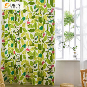 DIHIN HOME Pastoral Green Leaves Printed,Half Blackout Grommet Window Curtain for Living Room ,52x63-inch,1 Panel Roman Shades Curtains Window Blinds custom curtains blackout curtains curtains for living room sheer curtains curtain fabric linen curtains kitchen curtains velvet curtains pinch pleat curtains bay window curtains outdoor curtains pleated curtains floral curtains dining room curtains kitchen valances drapes for bedroom patio curtains nursery curtains grommet curtains