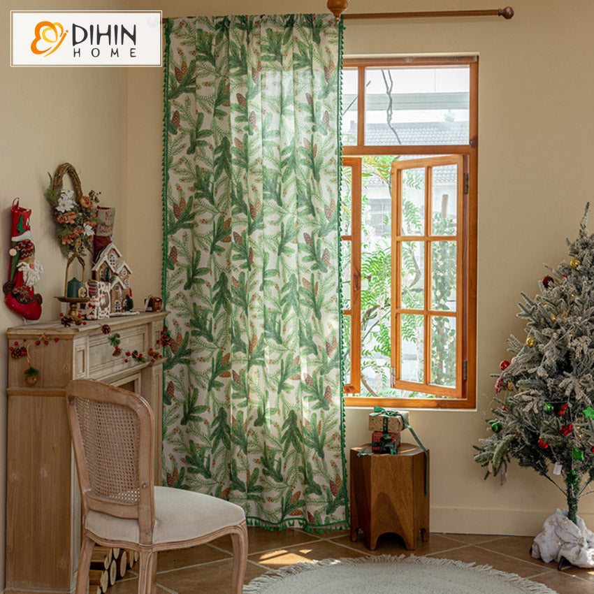 DIHIN HOME Pastoral Green Pine Cone Printed,Blackout Grommet Window Curtain for Living Room ,52x63-inch,1 Panel Roman Shades Curtains Window Blinds custom curtains blackout curtains curtains for living room sheer curtains curtain fabric linen curtains kitchen curtains velvet curtains pinch pleat curtains bay window curtains outdoor curtains pleated curtains floral curtains dining room curtains kitchen valances drapes for bedroom patio curtains nursery curtains grommet curtains