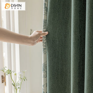 DIHIN HOME Pastoral Green Printed,Blackout Grommet Window Curtain for Living Room,52x63-inch,1 Panel Roman Shades Curtains Window Blinds custom curtains blackout curtains curtains for living room sheer curtains curtain fabric linen curtains kitchen curtains velvet curtains pinch pleat curtains bay window curtains outdoor curtains pleated curtains floral curtains dining room curtains kitchen valances drapes for bedroom patio curtains nursery curtains grommet curtains