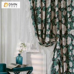 DIHIN HOME Pastoral Green Pumpkin Printed,Grommet Window Curtain for Living Room,Customzied Curtains Roman Shades Curtains Window Blinds custom curtains blackout curtains curtains for living room sheer curtains curtain fabric linen curtains kitchen curtains velvet curtains pinch pleat curtains bay window curtains outdoor curtains pleated curtains floral curtains dining room curtains kitchen valances drapes for bedroom patio curtains nursery curtains grommet curtains