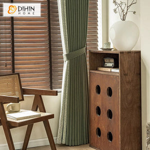 DIHIN HOME Pastoral Green Small Leaves Jacquard,Blackout Grommet Window Curtain Customized Curtain Drapes for Living Room Roman Shades Curtains Window Blinds custom curtains blackout curtains curtains for living room sheer curtains curtain fabric linen curtains kitchen curtains velvet curtains pinch pleat curtains bay window curtains outdoor curtains pleated curtains floral curtains dining room curtains kitchen valances drapes for bedroom patio curtains nursery curtains grommet curtains