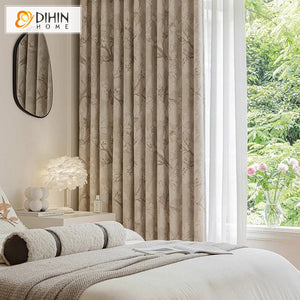 DIHIN HOME Pastoral Jacquard,Blackout Grommet Window Curtain For Living Room ,52x63-inch,1 Panel Roman Shades Curtains Window Blinds custom curtains blackout curtains curtains for living room sheer curtains curtain fabric linen curtains kitchen curtains velvet curtains pinch pleat curtains bay window curtains outdoor curtains pleated curtains floral curtains dining room curtains kitchen valances drapes for bedroom patio curtains nursery curtains grommet curtains