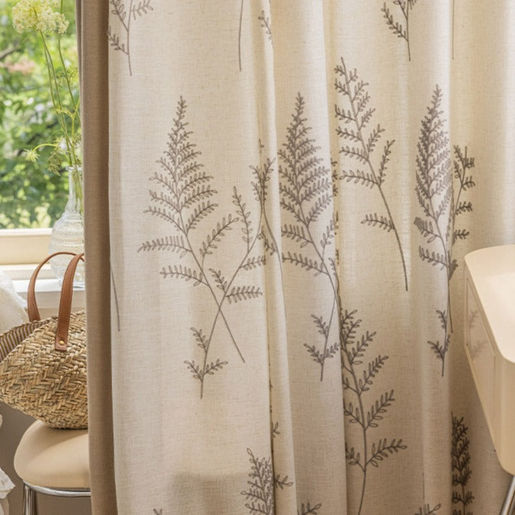 DIHIN HOME Pastoral Leaves Embroidered,Blackout Grommet Window Curtain for Living Room ,52x63-inch,1 Panel Roman Shades Curtains Window Blinds custom curtains blackout curtains curtains for living room sheer curtains curtain fabric linen curtains kitchen curtains velvet curtains pinch pleat curtains bay window curtains outdoor curtains pleated curtains floral curtains dining room curtains kitchen valances drapes for bedroom patio curtains nursery curtains grommet curtains