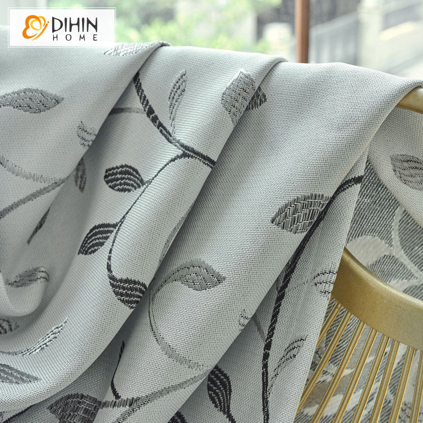 DIHIN HOME Pastoral Leaves Jacquard,Grommet Window Curtain for Living Room,52x63-inch,1 Panel Roman Shades Curtains Window Blinds custom curtains blackout curtains curtains for living room sheer curtains curtain fabric linen curtains kitchen curtains velvet curtains pinch pleat curtains bay window curtains outdoor curtains pleated curtains floral curtains dining room curtains kitchen valances drapes for bedroom patio curtains nursery curtains grommet curtains