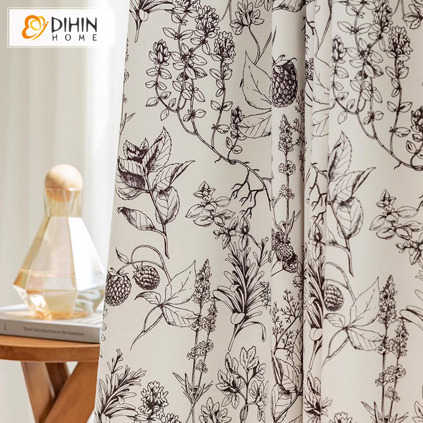 DIHIN HOME Pastoral Leaves Printed,Blackout Grommet Window Curtain Customized Curtain Drapes for Living Room Roman Shades Curtains Window Blinds custom curtains blackout curtains curtains for living room sheer curtains curtain fabric linen curtains kitchen curtains velvet curtains pinch pleat curtains bay window curtains outdoor curtains pleated curtains floral curtains dining room curtains kitchen valances drapes for bedroom patio curtains nursery curtains grommet curtains
