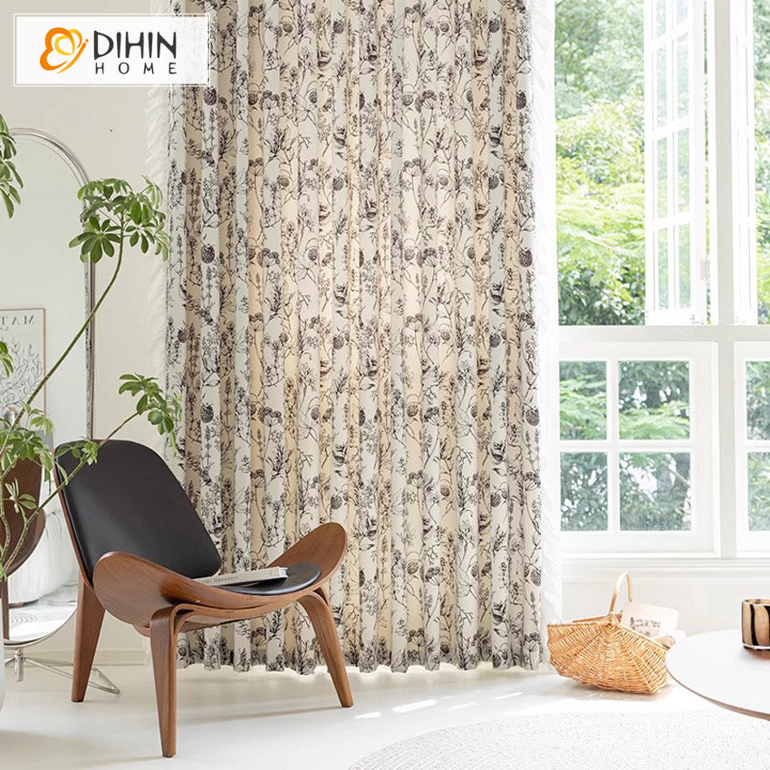 DIHIN HOME Pastoral Leaves Printed,Blackout Grommet Window Curtain Customized Curtain Drapes for Living Room Roman Shades Curtains Window Blinds custom curtains blackout curtains curtains for living room sheer curtains curtain fabric linen curtains kitchen curtains velvet curtains pinch pleat curtains bay window curtains outdoor curtains pleated curtains floral curtains dining room curtains kitchen valances drapes for bedroom patio curtains nursery curtains grommet curtains
