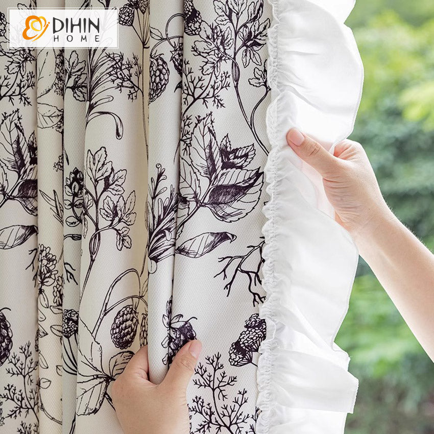 DIHIN HOME Pastoral Leaves Printed,Blackout Grommet Window Curtain Customized Curtain Drapes for Living Room Roman Shades Curtains Window Blinds custom curtains blackout curtains curtains for living room sheer curtains curtain fabric linen curtains kitchen curtains velvet curtains pinch pleat curtains bay window curtains outdoor curtains pleated curtains floral curtains dining room curtains kitchen valances drapes for bedroom patio curtains nursery curtains grommet curtains