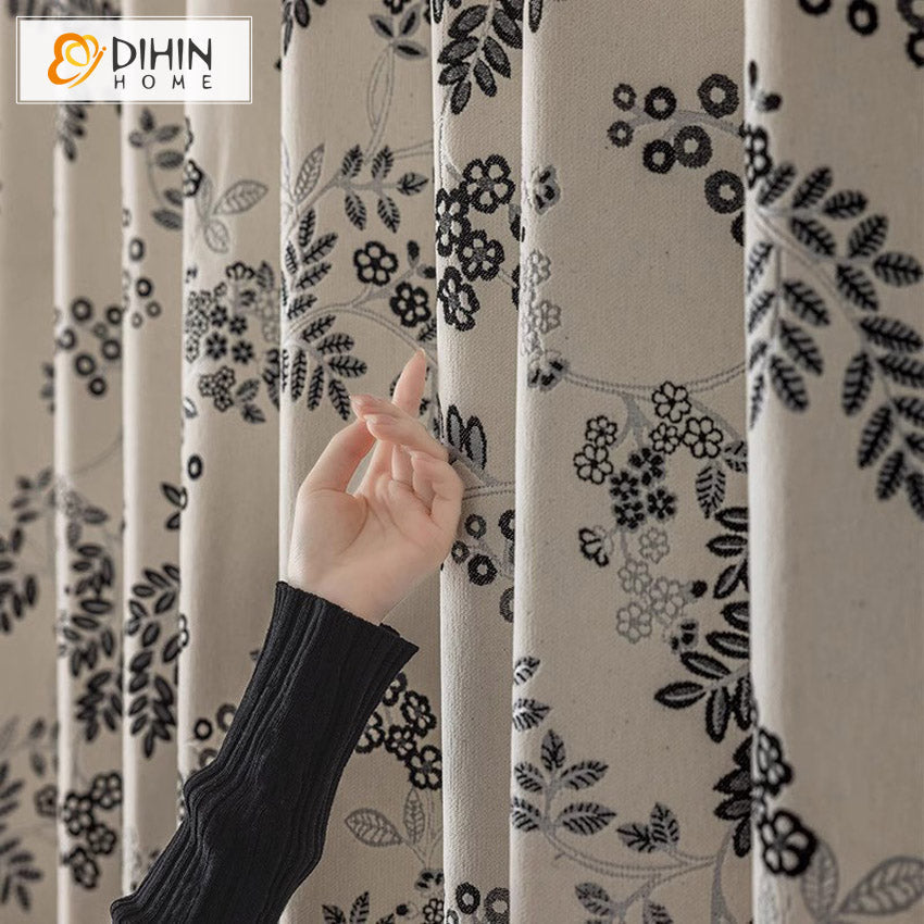 DIHIN HOME Pastoral Leaves Printed,Blackout Grommet Window Curtain Customized Curtain Drapes for Living Room Roman Shades Curtains Window Blinds custom curtains blackout curtains curtains for living room sheer curtains curtain fabric linen curtains kitchen curtains velvet curtains pinch pleat curtains bay window curtains outdoor curtains pleated curtains floral curtains dining room curtains kitchen valances drapes for bedroom patio curtains nursery curtains grommet curtains