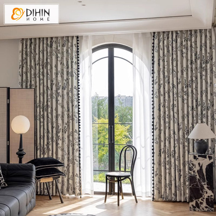 DIHIN HOME Pastoral Leaves Printed,Blackout Grommet Window Curtain Customized Curtain Drapes for Living Room Roman Shades Curtains Window Blinds custom curtains blackout curtains curtains for living room sheer curtains curtain fabric linen curtains kitchen curtains velvet curtains pinch pleat curtains bay window curtains outdoor curtains pleated curtains floral curtains dining room curtains kitchen valances drapes for bedroom patio curtains nursery curtains grommet curtains