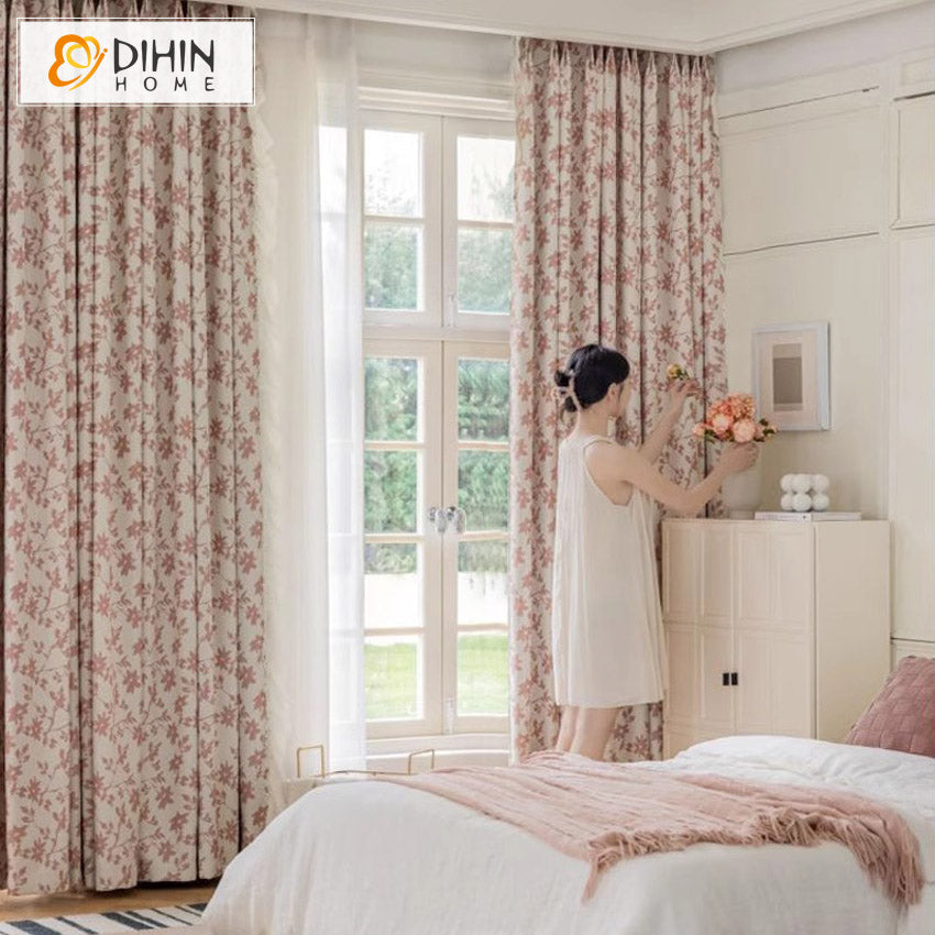 DIHIN HOME Pastoral Leaves Printed,Grommet Window Curtain for Living Room,Customzied Curtains Roman Shades Curtains Window Blinds custom curtains blackout curtains curtains for living room sheer curtains curtain fabric linen curtains kitchen curtains velvet curtains pinch pleat curtains bay window curtains outdoor curtains pleated curtains floral curtains dining room curtains kitchen valances drapes for bedroom patio curtains nursery curtains grommet curtains