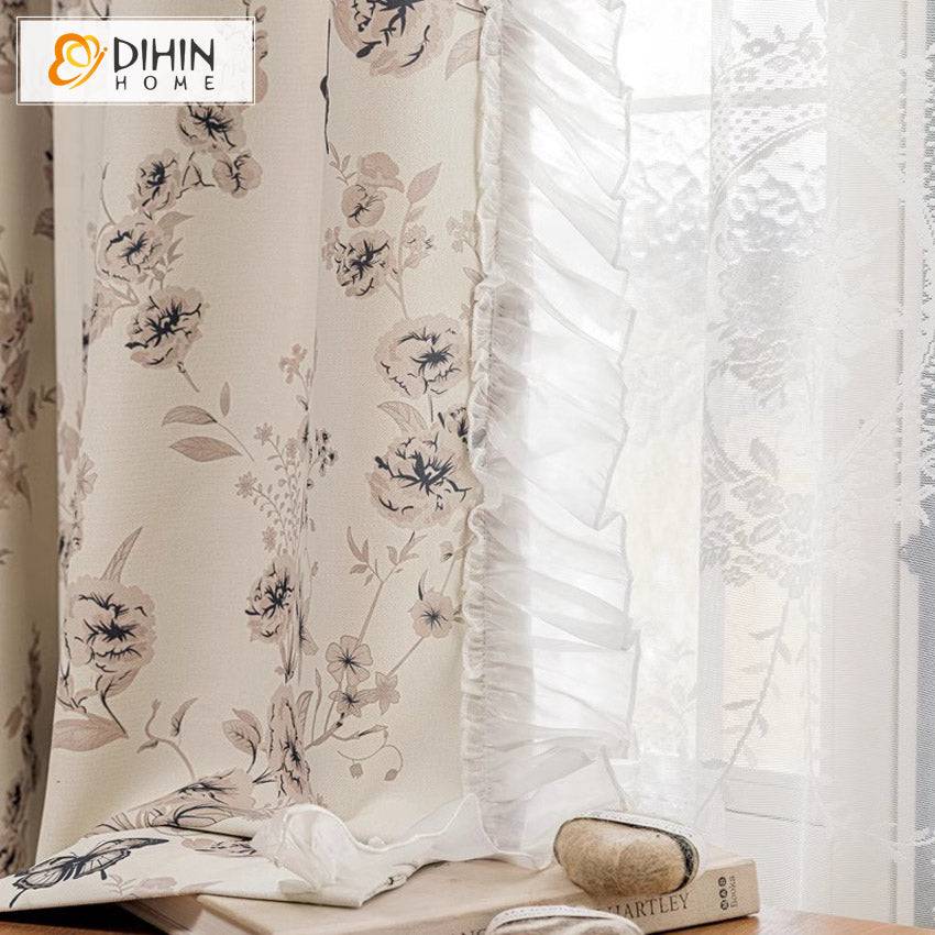 DIHIN HOME Pastoral Little Butterfly Printed,Blackout Grommet Window Curtain Customized Curtain Drapes for Living Room Roman Shades Curtains Window Blinds custom curtains blackout curtains curtains for living room sheer curtains curtain fabric linen curtains kitchen curtains velvet curtains pinch pleat curtains bay window curtains outdoor curtains pleated curtains floral curtains dining room curtains kitchen valances drapes for bedroom patio curtains nursery curtains grommet curtains