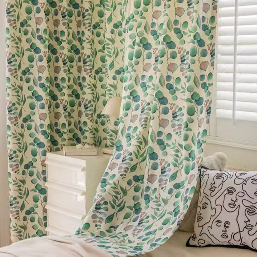 DIHIN HOME Pastoral Natural Leaves Printed,Blackout Grommet Window Curtain for Living Room,52x63-inch,1 Panel Roman Shades Curtains Window Blinds custom curtains blackout curtains curtains for living room sheer curtains curtain fabric linen curtains kitchen curtains velvet curtains pinch pleat curtains bay window curtains outdoor curtains pleated curtains floral curtains dining room curtains kitchen valances drapes for bedroom patio curtains nursery curtains grommet curtains