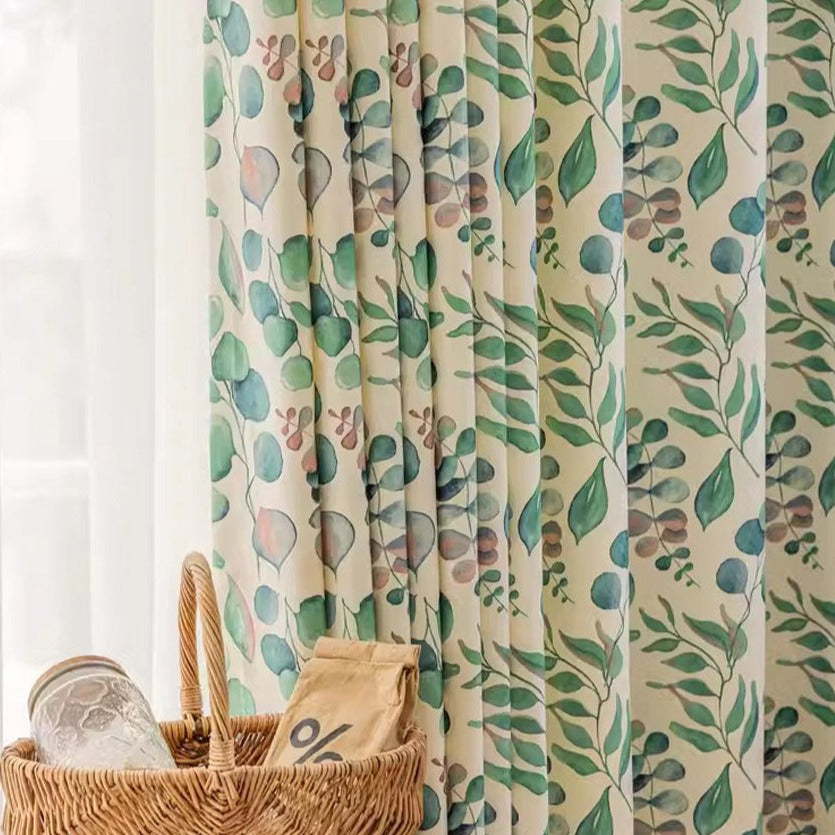 DIHIN HOME Pastoral Natural Leaves Printed,Blackout Grommet Window Curtain for Living Room,52x63-inch,1 Panel Roman Shades Curtains Window Blinds custom curtains blackout curtains curtains for living room sheer curtains curtain fabric linen curtains kitchen curtains velvet curtains pinch pleat curtains bay window curtains outdoor curtains pleated curtains floral curtains dining room curtains kitchen valances drapes for bedroom patio curtains nursery curtains grommet curtains