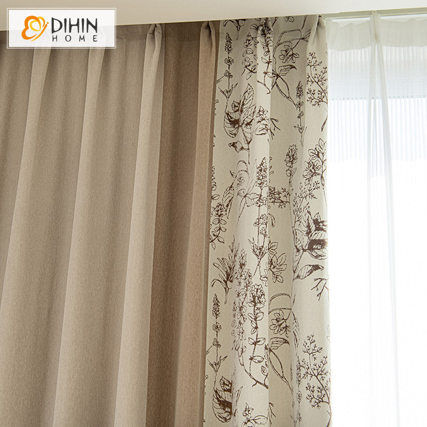 DIHIN HOME Pastoral Natural Plants Printed,Grommet Window Curtain for Living Room,52x63-inch,1 Panel Roman Shades Curtains Window Blinds custom curtains blackout curtains curtains for living room sheer curtains curtain fabric linen curtains kitchen curtains velvet curtains pinch pleat curtains bay window curtains outdoor curtains pleated curtains floral curtains dining room curtains kitchen valances drapes for bedroom patio curtains nursery curtains grommet curtains