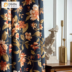 DIHIN HOME Pastoral Navy Blue Flowers Printed,Grommet Window Curtain for Living Room,Customzied Curtains Roman Shades Curtains Window Blinds custom curtains blackout curtains curtains for living room sheer curtains curtain fabric linen curtains kitchen curtains velvet curtains pinch pleat curtains bay window curtains outdoor curtains pleated curtains floral curtains dining room curtains kitchen valances drapes for bedroom patio curtains nursery curtains grommet curtains