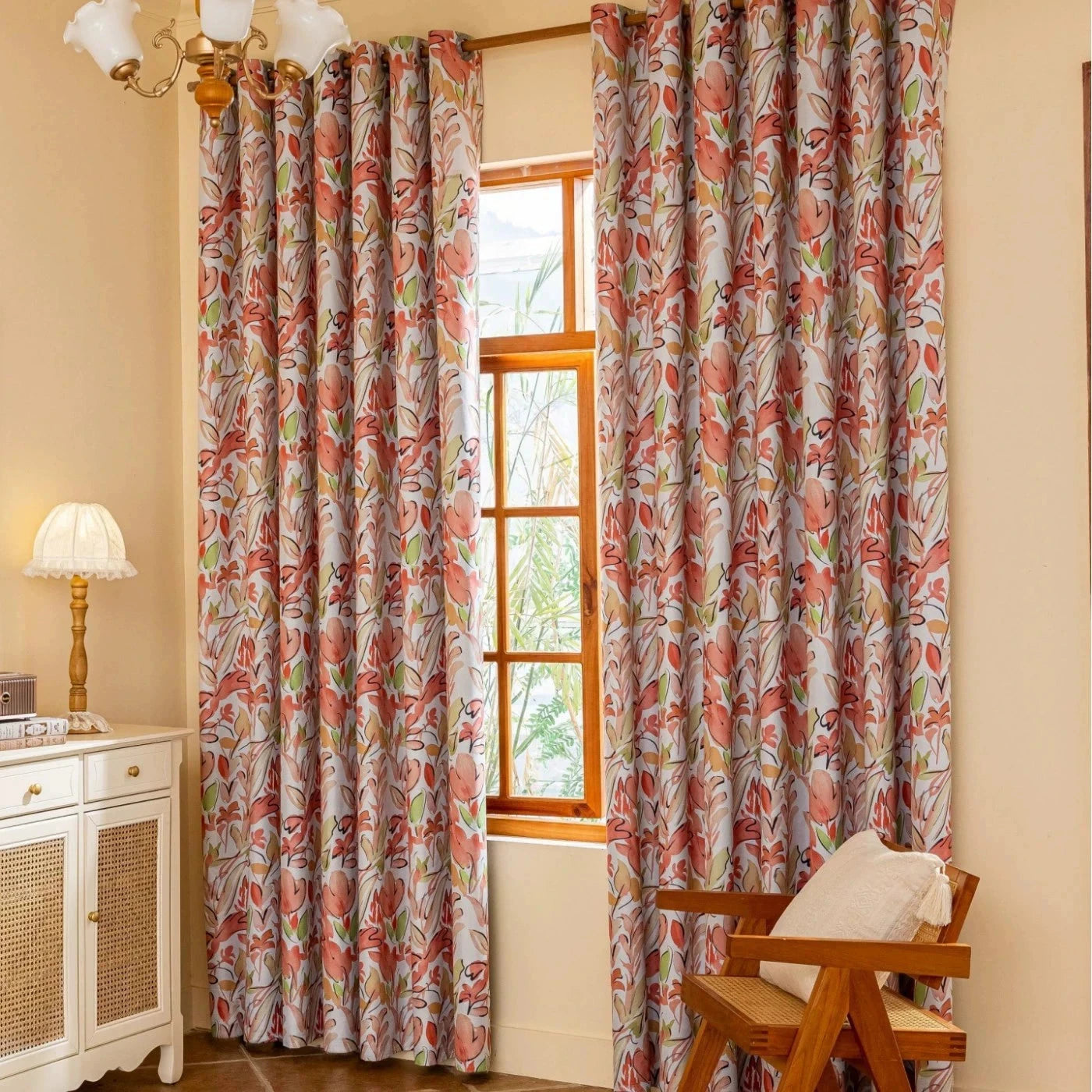 DIHIN HOME Pastoral Nice Flowers Printed,Blackout Grommet Window Curtain for Living Room Roman Shades Curtains Window Blinds custom curtains blackout curtains curtains for living room sheer curtains curtain fabric linen curtains kitchen curtains velvet curtains pinch pleat curtains bay window curtains outdoor curtains pleated curtains floral curtains dining room curtains kitchen valances drapes for bedroom patio curtains nursery curtains grommet curtains