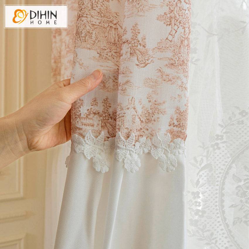 DIHIN HOME Pastoral Pink Color,Grommet Window Curtain for Living Room,52x63-inch,1 Panel Roman Shades Curtains Window Blinds custom curtains blackout curtains curtains for living room sheer curtains curtain fabric linen curtains kitchen curtains velvet curtains pinch pleat curtains bay window curtains outdoor curtains pleated curtains floral curtains dining room curtains kitchen valances drapes for bedroom patio curtains nursery curtains grommet curtains