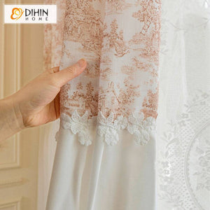 DIHIN HOME Pastoral Pink Color,Grommet Window Curtain for Living Room,52x63-inch,1 Panel Roman Shades Curtains Window Blinds custom curtains blackout curtains curtains for living room sheer curtains curtain fabric linen curtains kitchen curtains velvet curtains pinch pleat curtains bay window curtains outdoor curtains pleated curtains floral curtains dining room curtains kitchen valances drapes for bedroom patio curtains nursery curtains grommet curtains