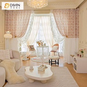 DIHIN HOME Pastoral Pink Color,Grommet Window Curtain for Living Room,52x63-inch,1 Panel Roman Shades Curtains Window Blinds custom curtains blackout curtains curtains for living room sheer curtains curtain fabric linen curtains kitchen curtains velvet curtains pinch pleat curtains bay window curtains outdoor curtains pleated curtains floral curtains dining room curtains kitchen valances drapes for bedroom patio curtains nursery curtains grommet curtains