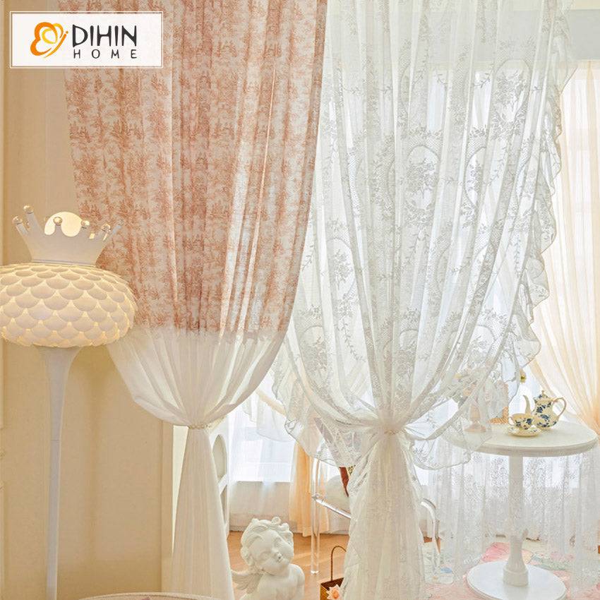 DIHIN HOME Pastoral Pink Color,Grommet Window Curtain for Living Room,52x63-inch,1 Panel Roman Shades Curtains Window Blinds custom curtains blackout curtains curtains for living room sheer curtains curtain fabric linen curtains kitchen curtains velvet curtains pinch pleat curtains bay window curtains outdoor curtains pleated curtains floral curtains dining room curtains kitchen valances drapes for bedroom patio curtains nursery curtains grommet curtains