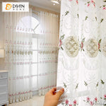 DIHIN HOME Pastoral Pink Flowers Embroidered,Grommet Window Sheer Curtain for Living Room ,52x63-inch,1 Panel Roman Shades Curtains Window Blinds custom curtains blackout curtains curtains for living room sheer curtains curtain fabric linen curtains kitchen curtains velvet curtains pinch pleat curtains bay window curtains outdoor curtains pleated curtains floral curtains dining room curtains kitchen valances drapes for bedroom patio curtains nursery curtains grommet curtains