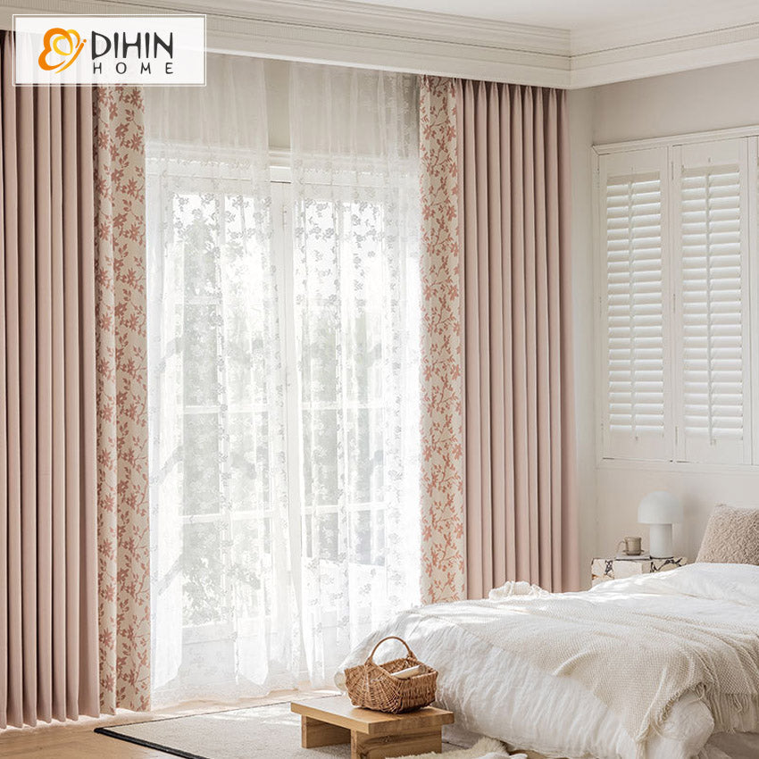 DIHIN HOME Pastoral Pink Printed,Grommet Window Curtain for Living Room,52x63-inch,1 Panel Roman Shades Curtains Window Blinds custom curtains blackout curtains curtains for living room sheer curtains curtain fabric linen curtains kitchen curtains velvet curtains pinch pleat curtains bay window curtains outdoor curtains pleated curtains floral curtains dining room curtains kitchen valances drapes for bedroom patio curtains nursery curtains grommet curtains