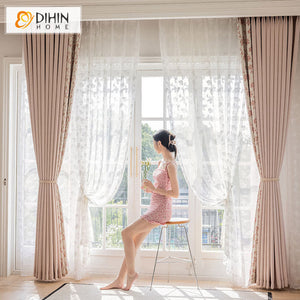 DIHIN HOME Pastoral Pink Printed,Grommet Window Curtain for Living Room,52x63-inch,1 Panel Roman Shades Curtains Window Blinds custom curtains blackout curtains curtains for living room sheer curtains curtain fabric linen curtains kitchen curtains velvet curtains pinch pleat curtains bay window curtains outdoor curtains pleated curtains floral curtains dining room curtains kitchen valances drapes for bedroom patio curtains nursery curtains grommet curtains