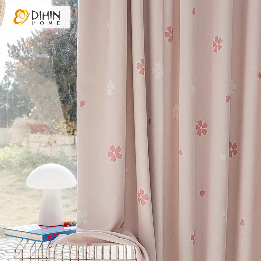 DIHIN HOME Pastoral Pink Small Flowers Printed,Blackout Grommet Window Curtain for Living Room Roman Shades Curtains Window Blinds custom curtains blackout curtains curtains for living room sheer curtains curtain fabric linen curtains kitchen curtains velvet curtains pinch pleat curtains bay window curtains outdoor curtains pleated curtains floral curtains dining room curtains kitchen valances drapes for bedroom patio curtains nursery curtains grommet curtains