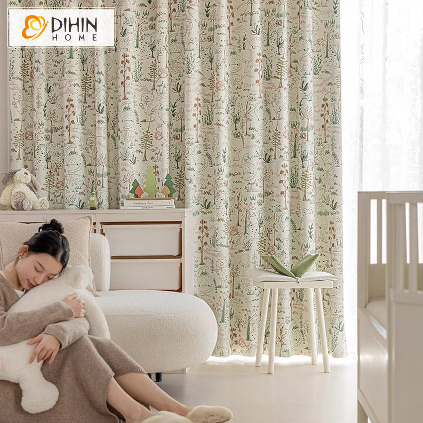 DIHIN HOME Pastoral Plants Printed,Blackout Grommet Window Curtain for Living Room Roman Shades Curtains Window Blinds custom curtains blackout curtains curtains for living room sheer curtains curtain fabric linen curtains kitchen curtains velvet curtains pinch pleat curtains bay window curtains outdoor curtains pleated curtains floral curtains dining room curtains kitchen valances drapes for bedroom patio curtains nursery curtains grommet curtains