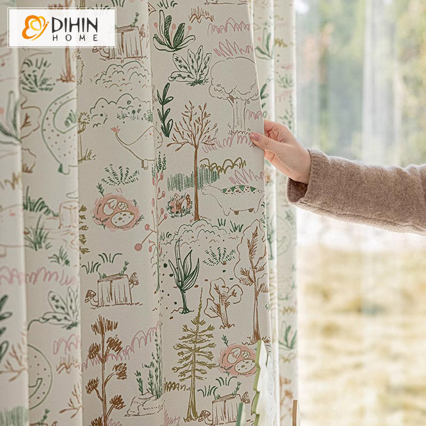 DIHIN HOME Pastoral Plants Printed,Blackout Grommet Window Curtain for Living Room Roman Shades Curtains Window Blinds custom curtains blackout curtains curtains for living room sheer curtains curtain fabric linen curtains kitchen curtains velvet curtains pinch pleat curtains bay window curtains outdoor curtains pleated curtains floral curtains dining room curtains kitchen valances drapes for bedroom patio curtains nursery curtains grommet curtains