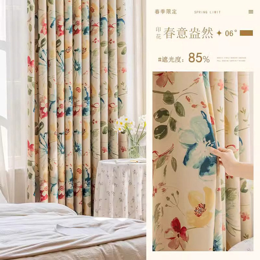DIHIN HOME Pastoral Printed,Blackout Grommet Window Curtain for Living Room,P021 Roman Shades Curtains Window Blinds custom curtains blackout curtains curtains for living room sheer curtains curtain fabric linen curtains kitchen curtains velvet curtains pinch pleat curtains bay window curtains outdoor curtains pleated curtains floral curtains dining room curtains kitchen valances drapes for bedroom patio curtains nursery curtains grommet curtains