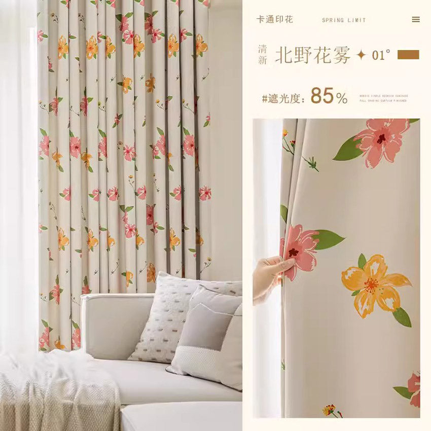DIHIN HOME Pastoral Printed,Blackout Grommet Window Curtain for Living Room,P029 Roman Shades Curtains Window Blinds custom curtains blackout curtains curtains for living room sheer curtains curtain fabric linen curtains kitchen curtains velvet curtains pinch pleat curtains bay window curtains outdoor curtains pleated curtains floral curtains dining room curtains kitchen valances drapes for bedroom patio curtains nursery curtains grommet curtains