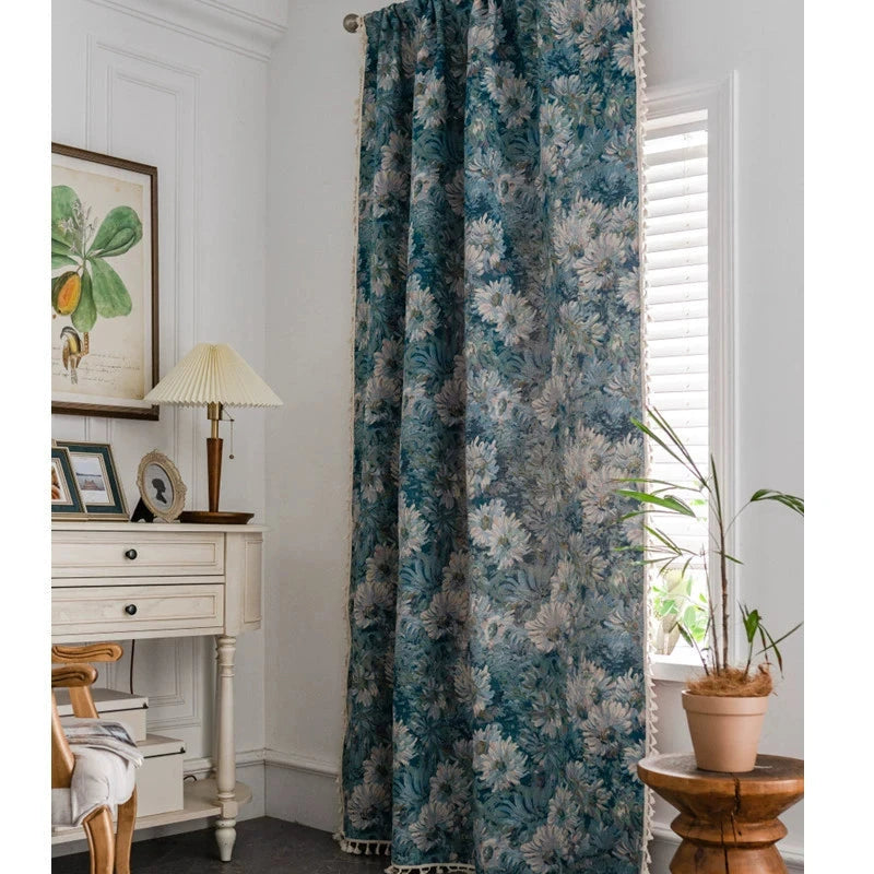 DIHIN HOME Pastoral Retro Abstract Flowers Printed,Blackout Grommet Window Curtain for Living Room ,52x63-inch,1 Panel Roman Shades Curtains Window Blinds custom curtains blackout curtains curtains for living room sheer curtains curtain fabric linen curtains kitchen curtains velvet curtains pinch pleat curtains bay window curtains outdoor curtains pleated curtains floral curtains dining room curtains kitchen valances drapes for bedroom patio curtains nursery curtains grommet curtains